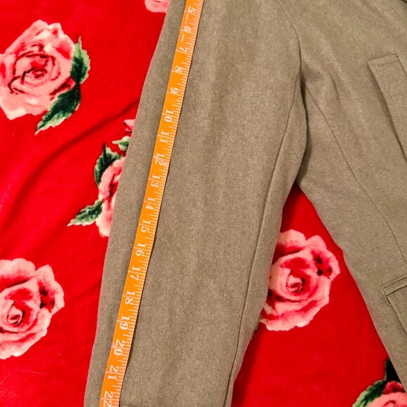 Michael Kors Delta Wool-Blend Faux-Leather-Trim Peacoat Men’s Large Brown - Picture 7 of 16